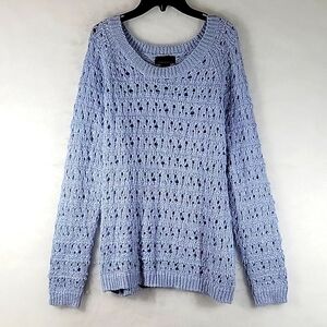 Jeans By Buffalo Open Knit Long Sleeve Pullover Sweater  Size L